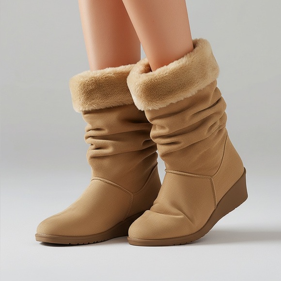 BAMBOO Shoes - Bamboo Tan boots fur uppers